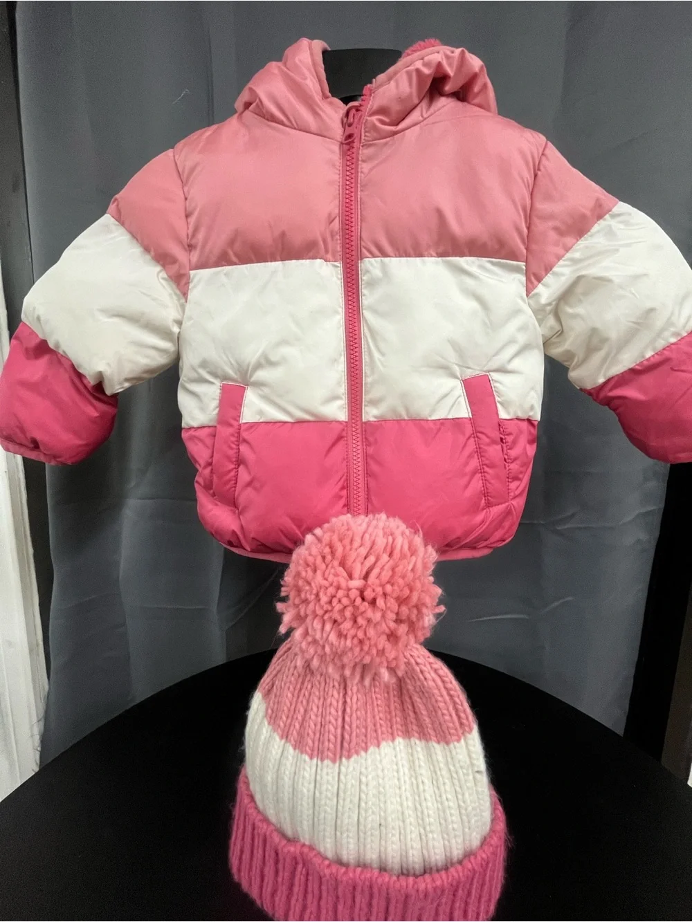Kids pink fleece hooded jacket